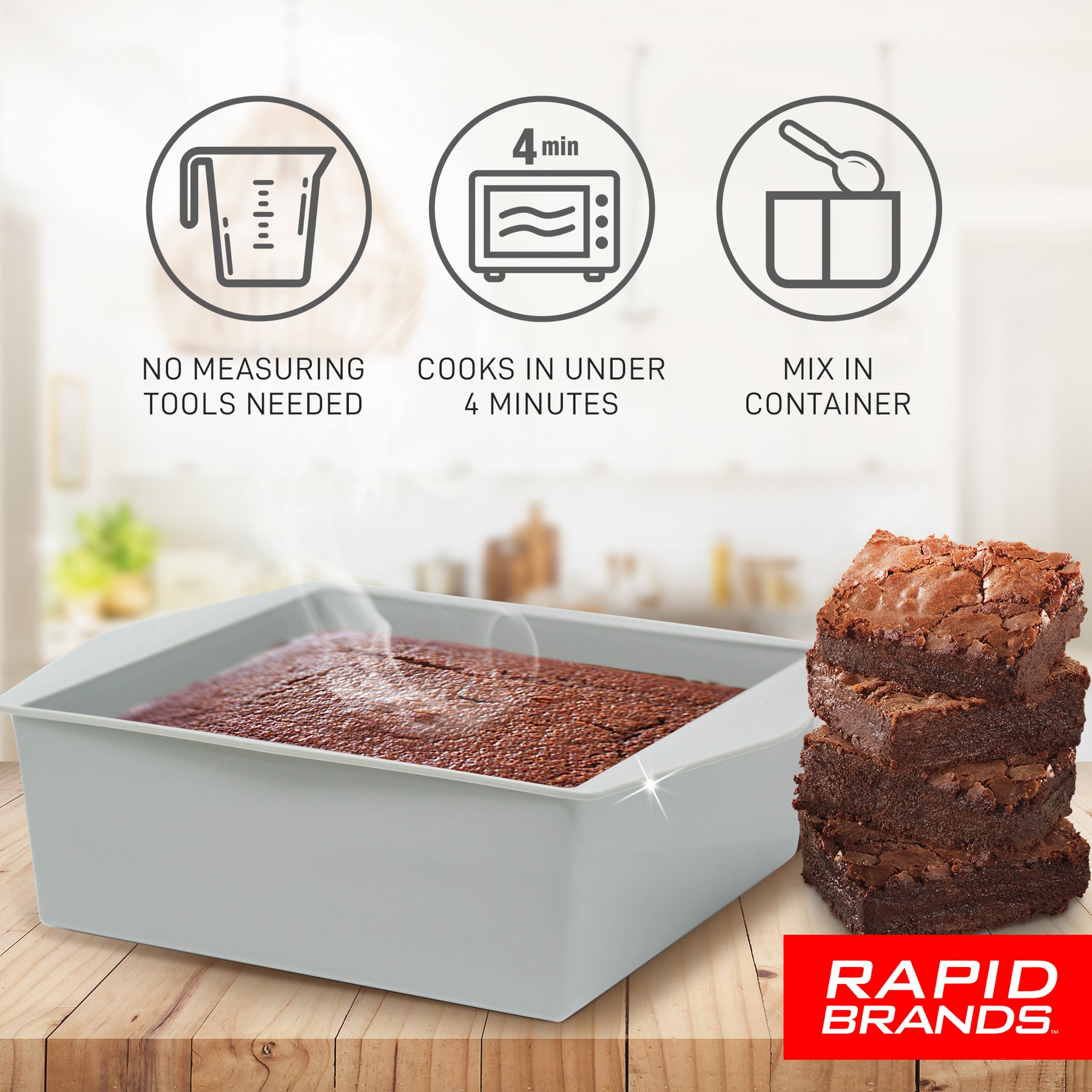 Brownie Maker Microwave Delicious Brownies in 4 Minutes - Rapid Brands