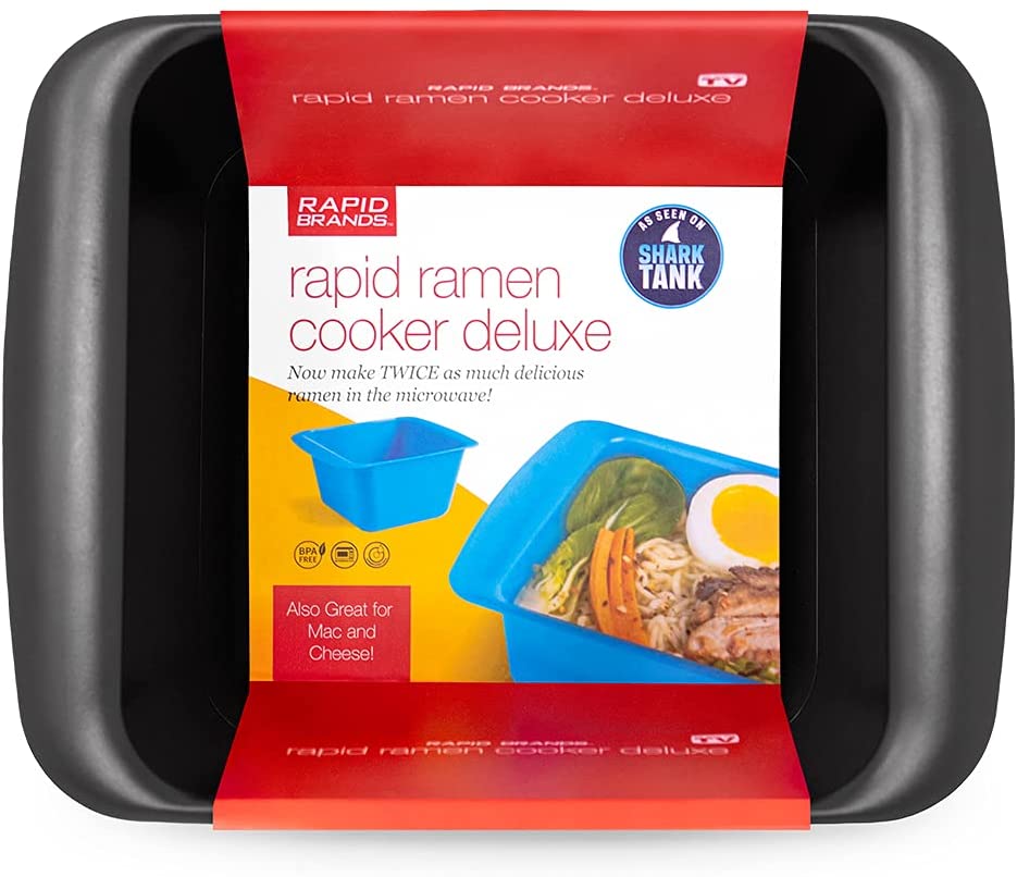 Deluxe Ramen Cooker Microwavable Cookware Fits Two Packs of Instant Ramen - Rapid Brands