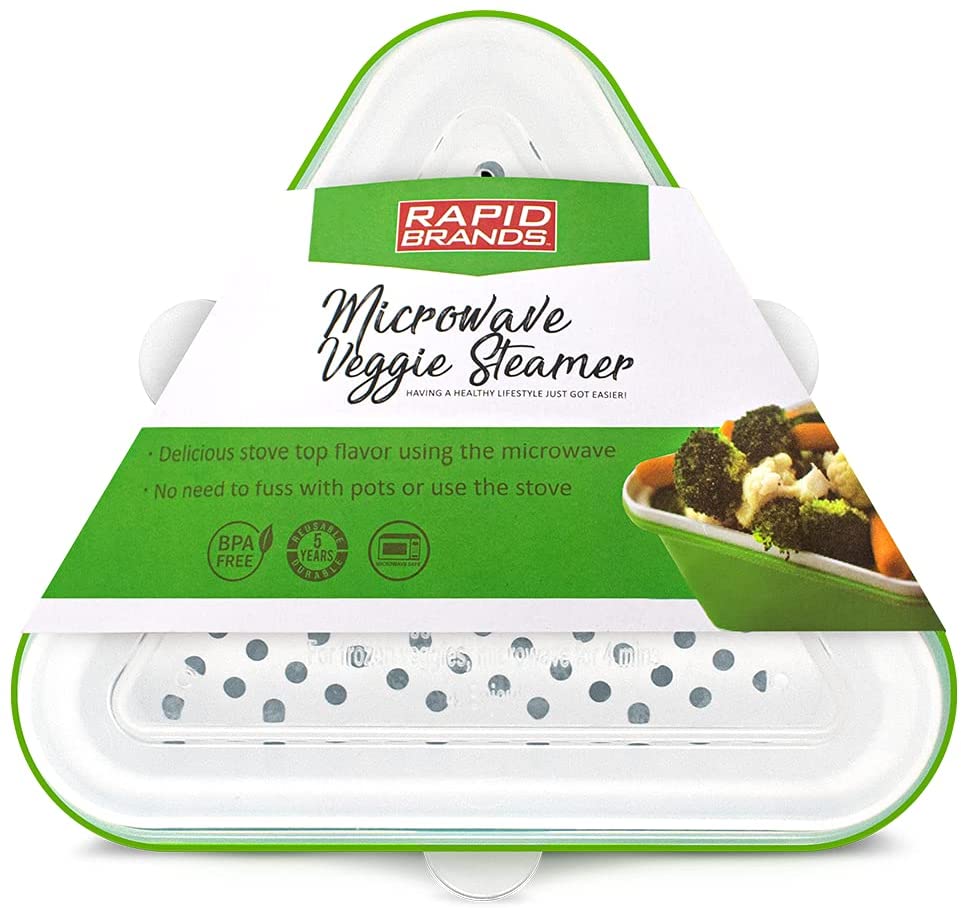 Rapid Veggie Steamer Microwave Fresh & Frozen Vegetables in Less Than 4 Minutes - Rapid Brands