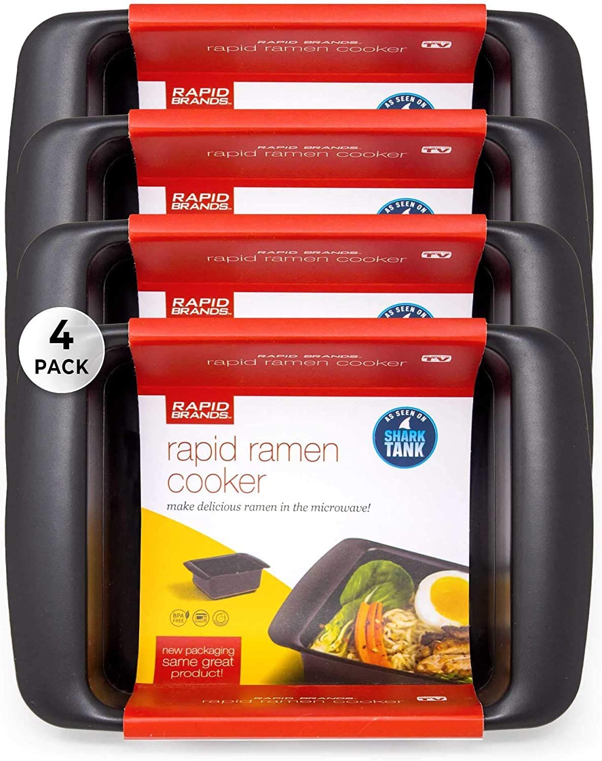 4 Piece Ramen Cooker Microwave Ramen Noodles in 3 Minutes - Rapid Brands