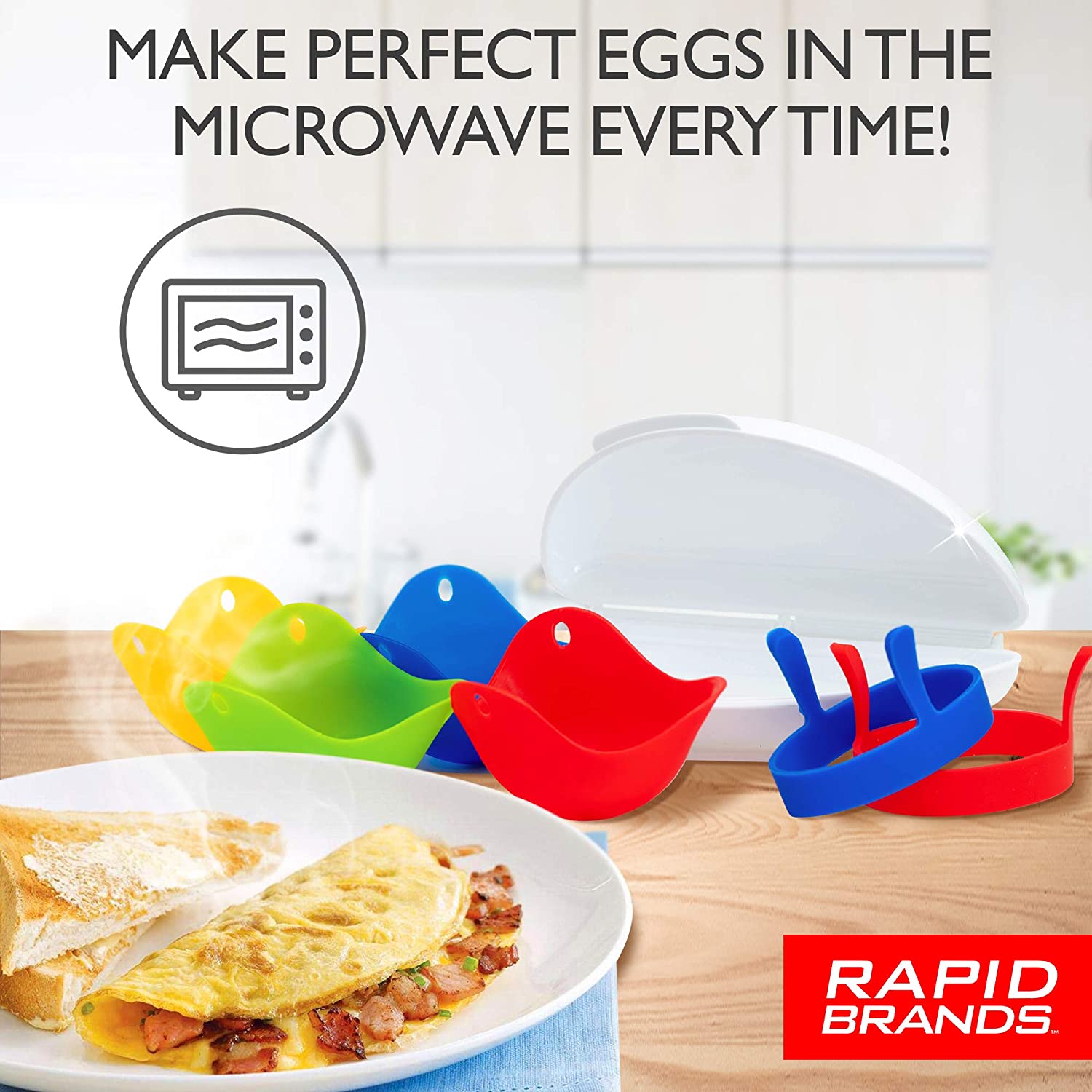 7 Piece Poached Egg & Omelets Cookware Set - Cook in Microwave - Rapid Brands