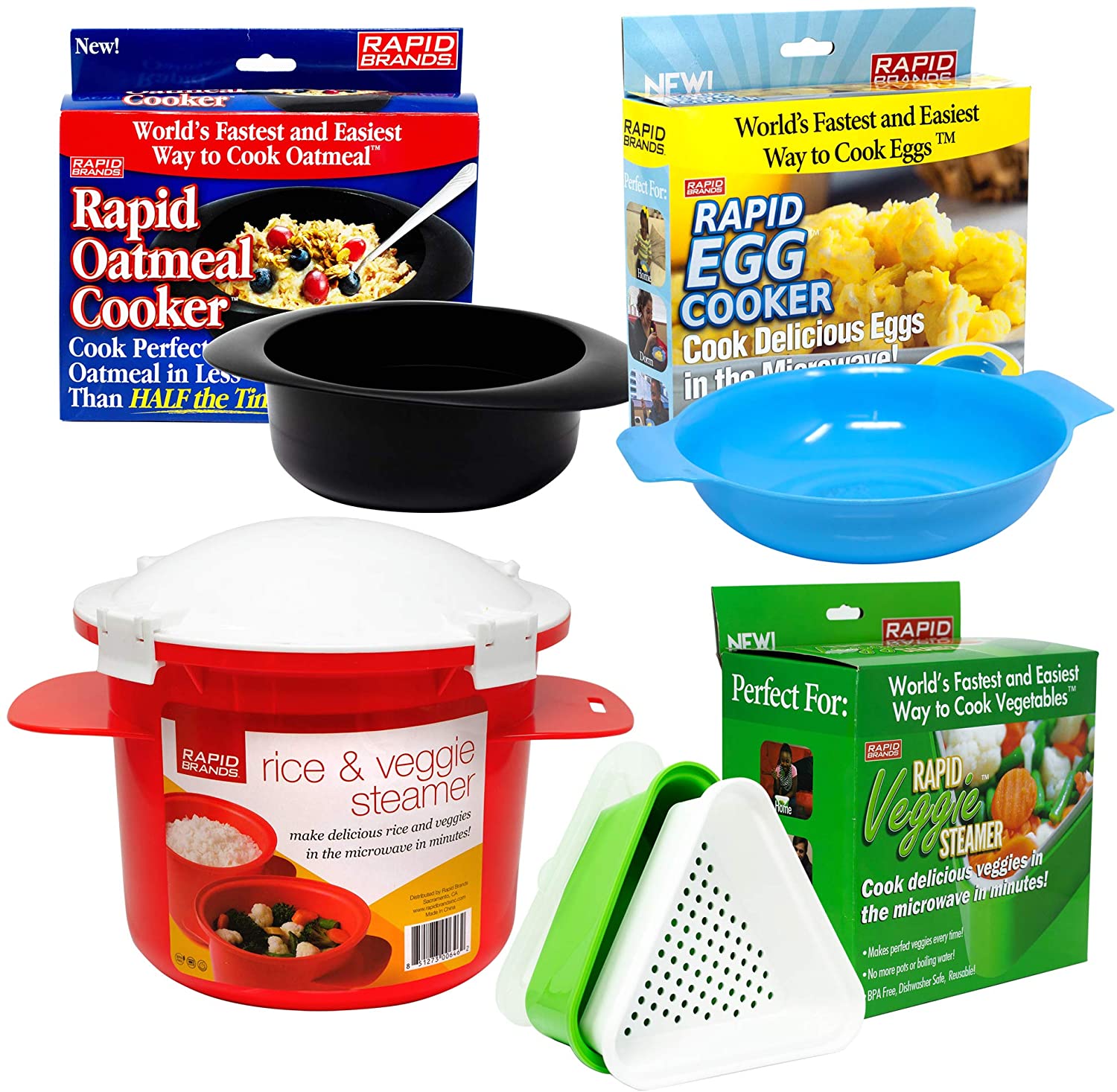 4 Piece Combo Microwave Cookware Set - Rapid Brands